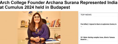 First India - Arch College Founder Archana Surana Represented India at Cumulus 2024 held in Budapest