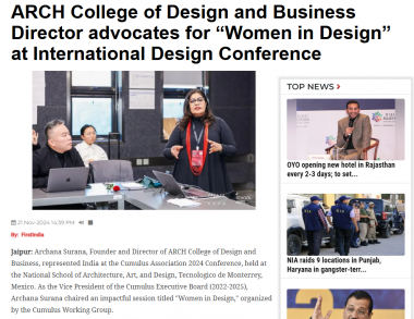 First India : ARCH College of Design and Business Director advocates for “Women in Design” at International Design Conference